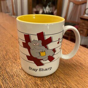 Stay Sharp Elephant and Musical Note Themed Coffee Cup by Small World Greetings